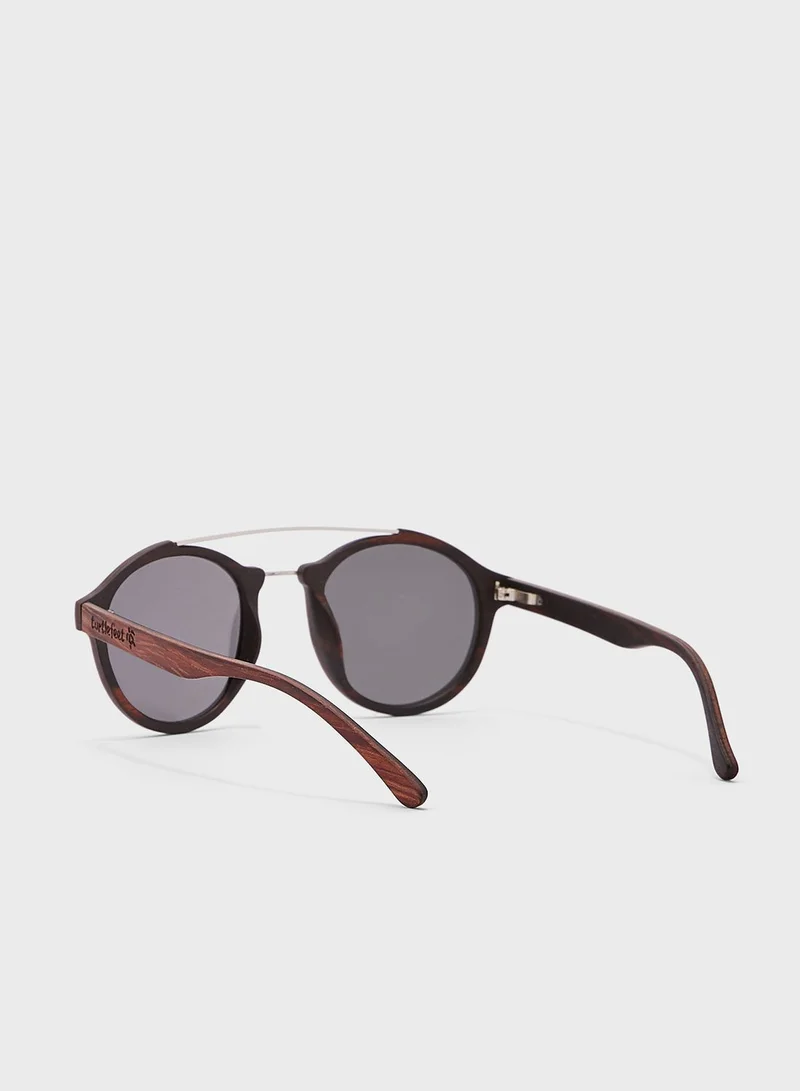 Turtle Feet Company Oval Shape Wooden Sunglasses
