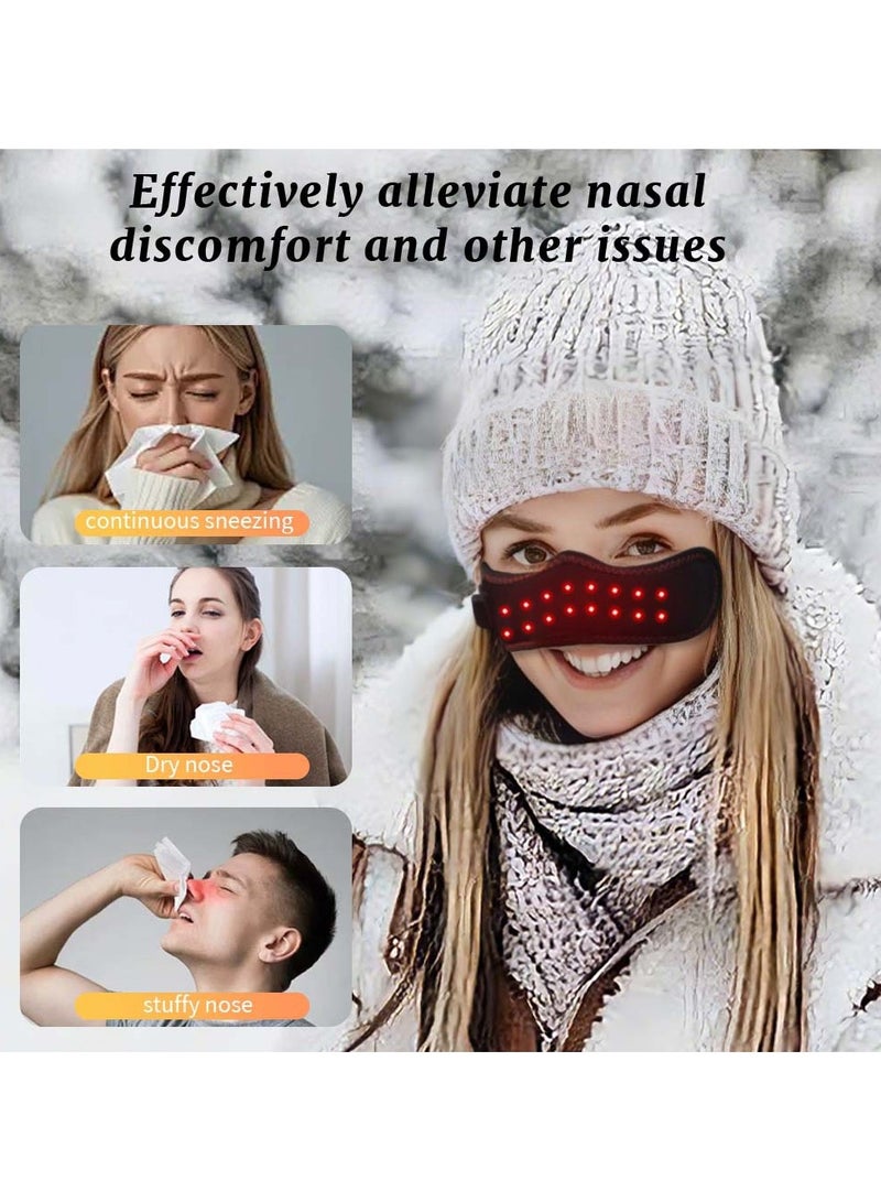 general USB Rechargeable Red Light Nasal Therapy Mask - 16 LED Lights 3 Gears Heating Sinus Relief & Rhinitis Congestion Relief Mask - Image 4