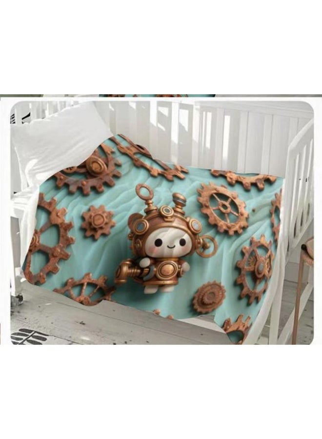 general Baby and children's cartoon flannel thin blanket (warm and comfortable, suitable for sleep, game use) 70cm*100cm - Image 2