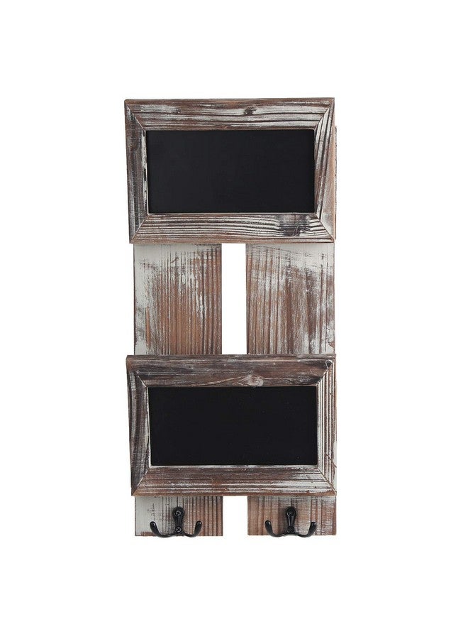 J JACKCUBE DESIGN Rustic Wood Mail Organizer Wall Mount Key Holder With Chalkboard Mail Holder 2Slot Mail Sorter With 2 Double Key Hooks Wall Décor For Entryway Mk561A - Image 3