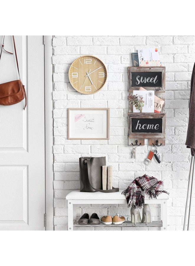 J JACKCUBE DESIGN Rustic Wood Mail Organizer Wall Mount Key Holder With Chalkboard Mail Holder 2Slot Mail Sorter With 2 Double Key Hooks Wall Décor For Entryway Mk561A - Image 5