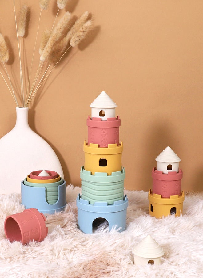Silicone Stacking Castle Toy Baby Teething Toys - Image 1