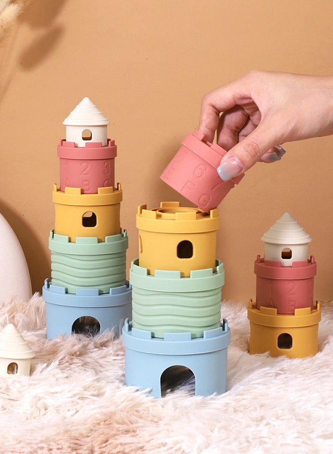 Silicone Stacking Castle Toy Baby Teething Toys - Image 3
