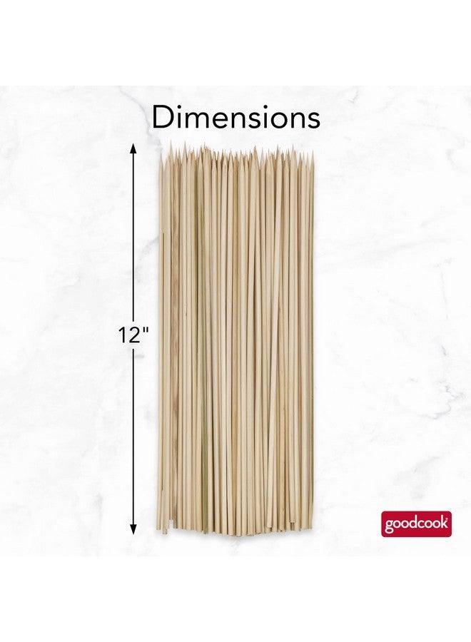 GoodCook Everyday 12-Inch Bamboo Skewers, 100-Count, Wooden Skewers for Grilling, Shish Kabob, BBQ, and Kebabs, Durable Single-Point Ends, Versatile Skewer Sticks for Cooking and Crafts - Image 4