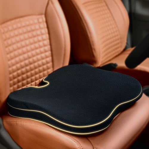 betterhood PosturePro Premium Car Seat Cushion for Driving Seat | Car Cushion Pillow for Tailbone Pain Relief | Orthopedic Memory Foam, Cotton Cover | Ergonomic Design for Long Drive Comfort (Black) - Image 1
