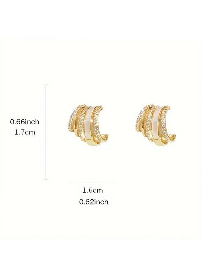 Ready For Chai Elegant Pair of French Earrings - Women's Golden Alloy Design, Perfect for Casual Wear, Vacation, and Weddings, Adorable Earrings, Casual Attire, Stylish Design, Uv Coated, Statement Pieces - Image 3