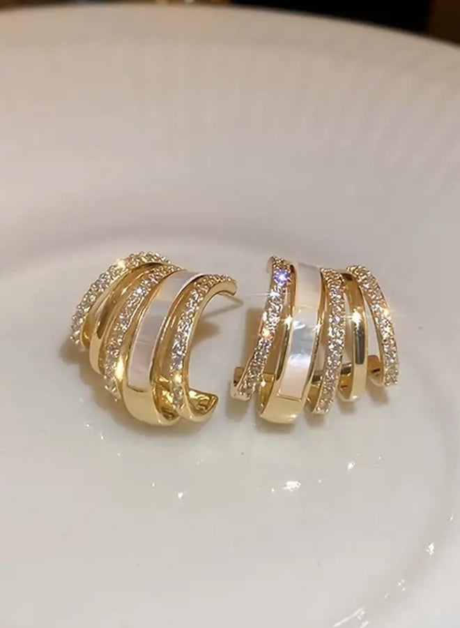 Ready For Chai Elegant Pair of French Earrings - Women's Golden Alloy Design, Perfect for Casual Wear, Vacation, and Weddings, Adorable Earrings, Casual Attire, Stylish Design, Uv Coated, Statement Pieces - Image 2