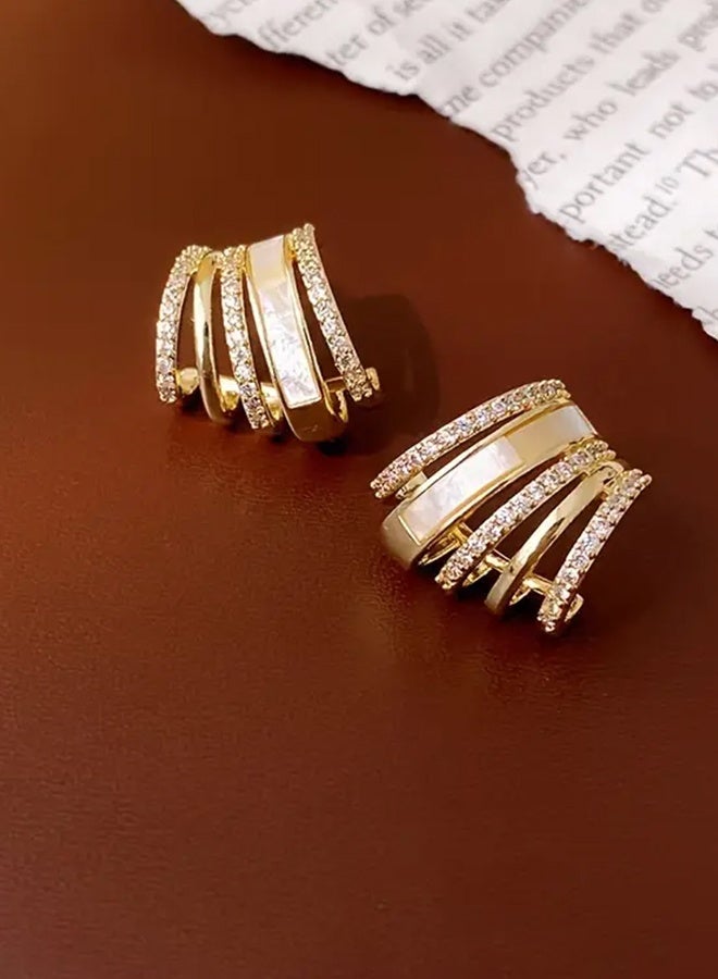 Ready For Chai Elegant Pair of French Earrings - Women's Golden Alloy Design, Perfect for Casual Wear, Vacation, and Weddings, Adorable Earrings, Casual Attire, Stylish Design, Uv Coated, Statement Pieces - Image 4