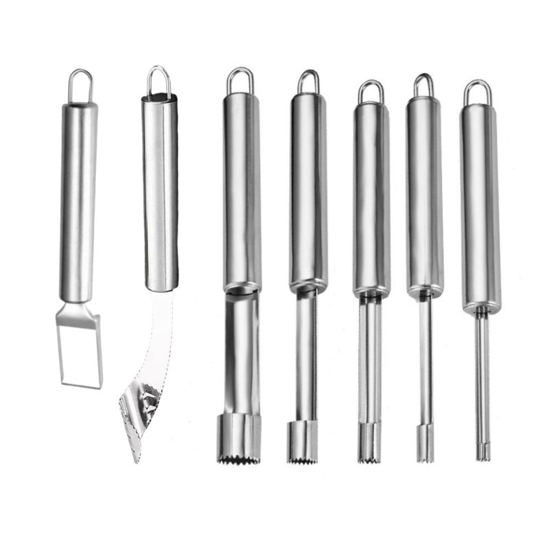 KKpxafl Fruit and Vegetable Corer Tool, Multi-Function Stainless Corer and Pitter Remover Set for Apple, Chili Kernel Remover Fruit Slicer for Kitchen - Image 5
