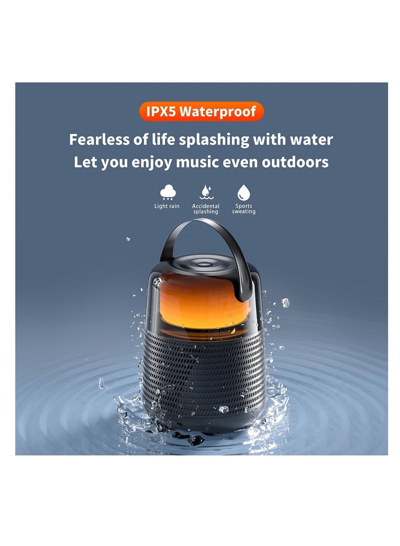 Excefore Outdoor Bluetooth Speakers, Waterproof Subwoofer Wireless Speaker with LED Flame Speaker, Mini Portable Wireless Speaker for Patio, Pool, Party, Gifts for Women Men, Including TF Card Mode  - Image 4