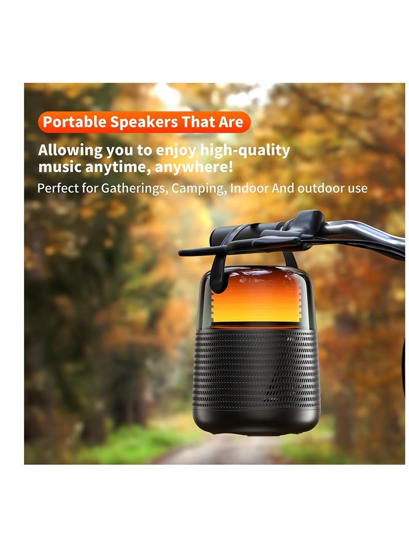 Excefore Outdoor Bluetooth Speakers, Waterproof Subwoofer Wireless Speaker with LED Flame Speaker, Mini Portable Wireless Speaker for Patio, Pool, Party, Gifts for Women Men, Including TF Card Mode  - Image 5