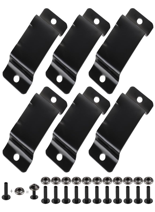 salbsever 6 Pcs Tape Measure Holder Clip Measuring Tape Holder Metal Measuring Tape Belt Holder Tape Holder for Tool Belt with Rivets Tape Measure Hanging Tape Holder for Easy to Carry Matte Black - Image 1