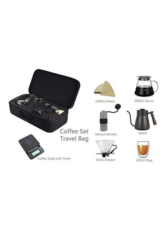 Generic - Travel hand-brewed coffee pot storage set drip coffee gift box timing electronic scale stainless steel hand-brewed pot - Image 1