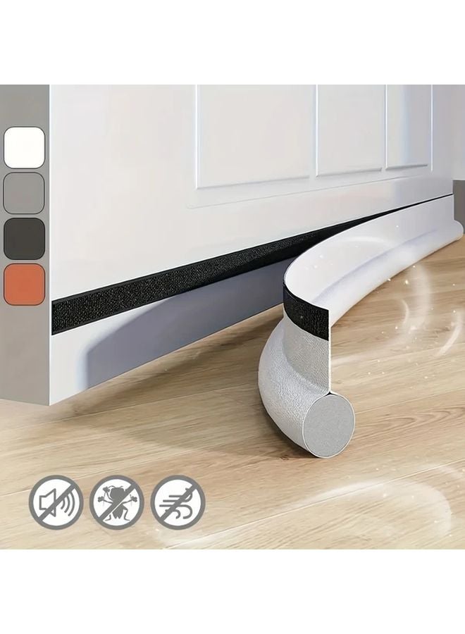 Black 96 Inch Self Adhesive Door Bottom Seal Soundproofing Insect Protection Durable Plastic - Image 3