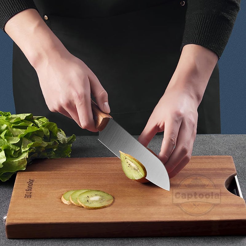 Captoola طقم سكاكين مطبخ من الفولاذ المقاوم للصدأ عالي الكربون - سكين جزار للحوم 4 قطع مع شارب - Image 5
