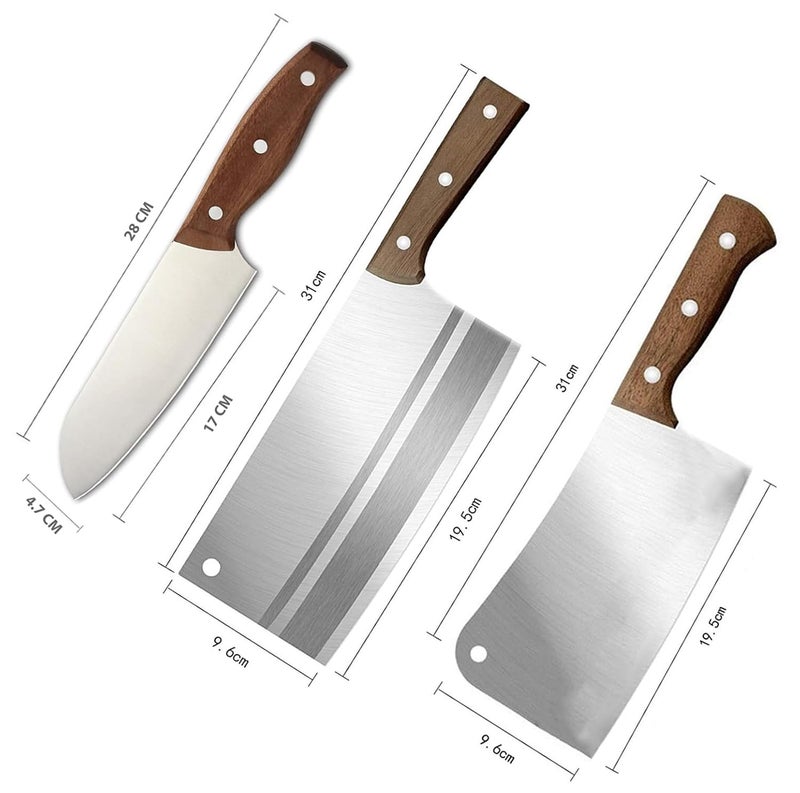 Captoola طقم سكاكين مطبخ من الفولاذ المقاوم للصدأ عالي الكربون - سكين جزار للحوم 4 قطع مع شارب - Image 2