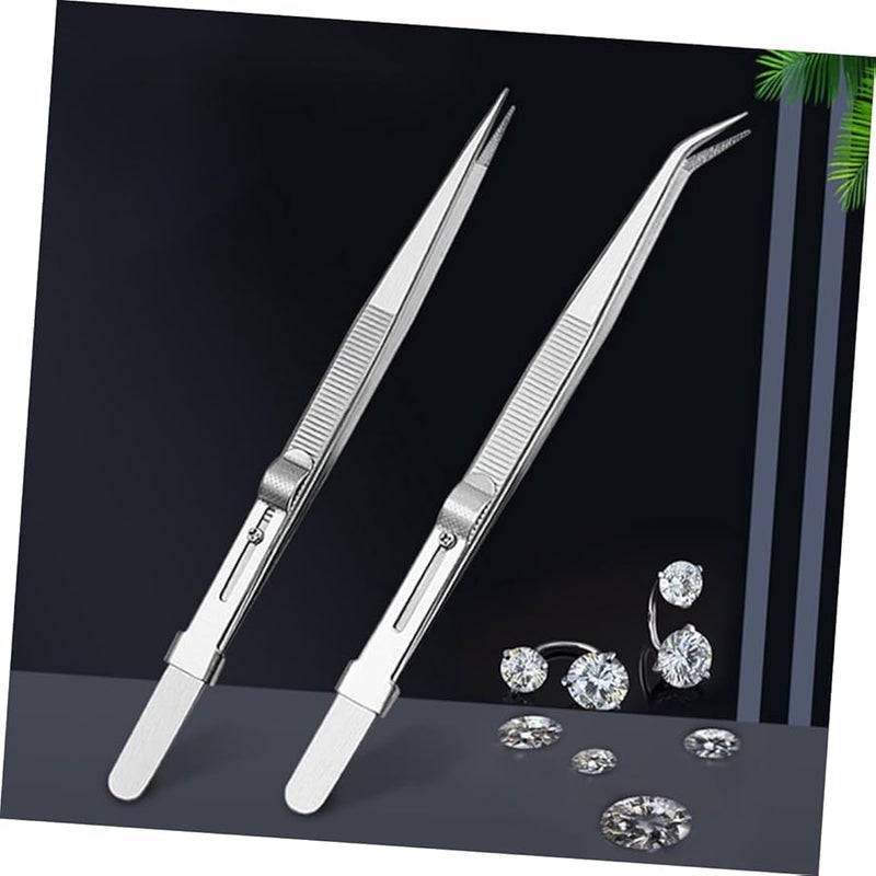 Stainless Steel Jewelry Making Tweezers Precision Craft Electronics Laboratory Tool - Image 5