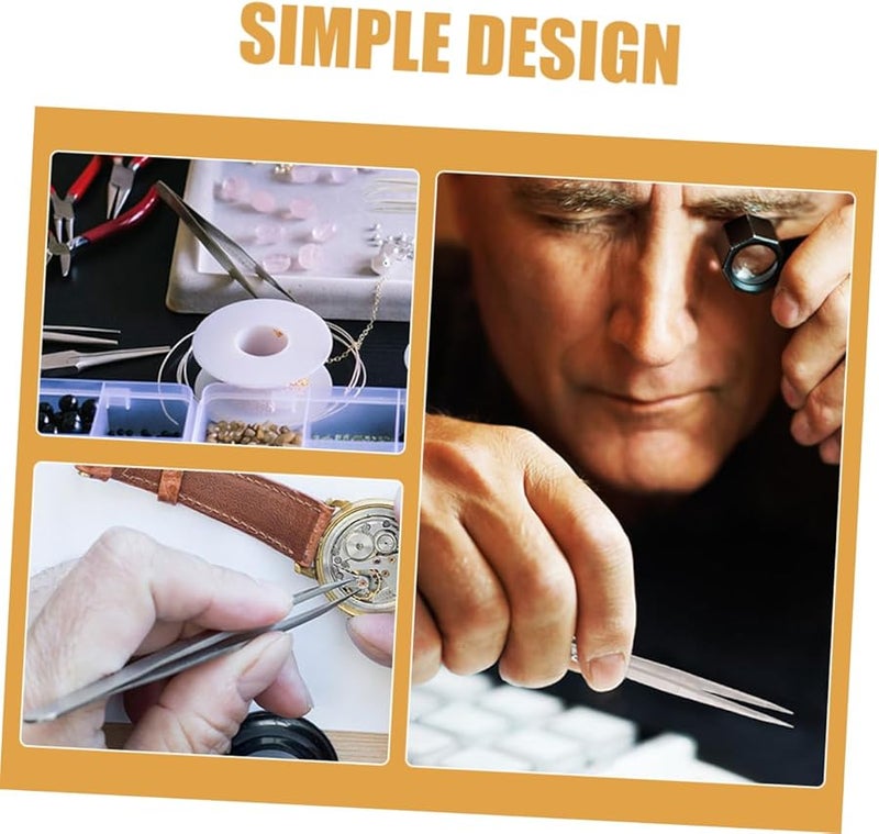 Stainless Steel Jewelry Making Tweezers Precision Craft Electronics Laboratory Tool - Image 4