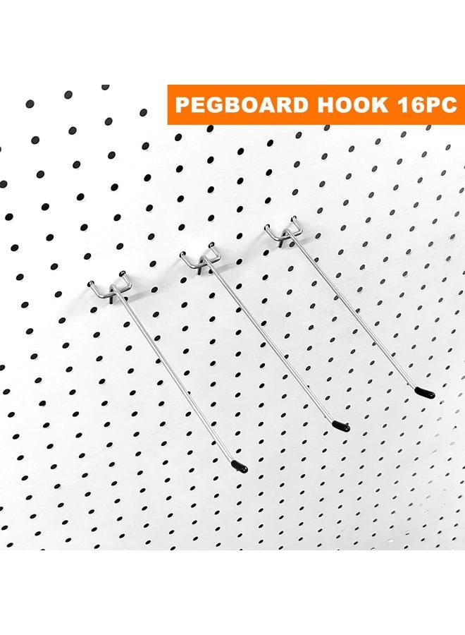 Scartink Pegboard Hooks Pegboard Accessories,8 inch,Pegboard Organizer Kit for Garage Organization,Tool Storage,16 Pack - Image 5