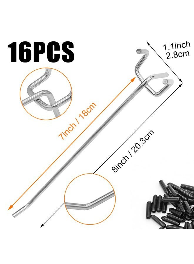 Scartink Pegboard Hooks Pegboard Accessories,8 inch,Pegboard Organizer Kit for Garage Organization,Tool Storage,16 Pack - Image 2