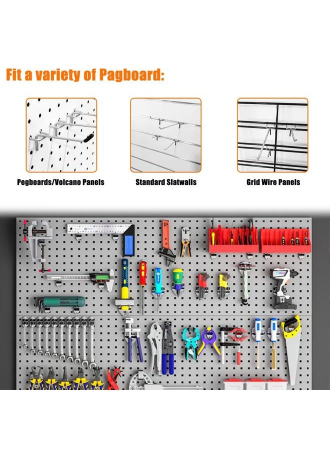 Scartink Pegboard Hooks Pegboard Accessories,8 inch,Pegboard Organizer Kit for Garage Organization,Tool Storage,16 Pack - Image 4