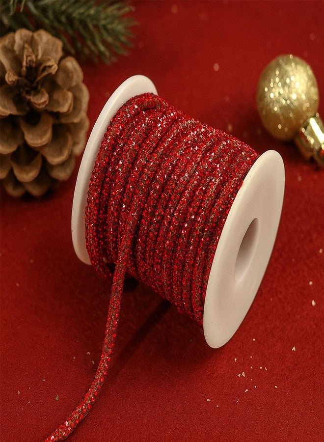 PAMIR TONG Rhinestone Glitter Rope 6 Yards 6mm Bling Laces String Shine Cords for Cloth-Shoes-Wedding-Jewerlry Making DIY (Red) - Image 3