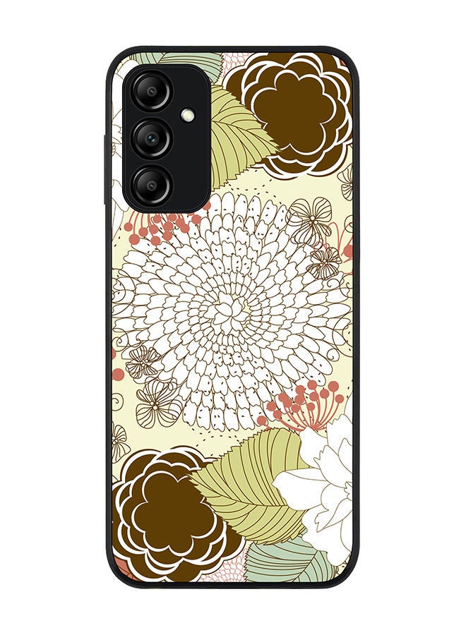 Stylizedd Rugged Black edge case for Samsung Galaxy A14 4G/5G Slim fit Soft Case Flexible Rubber Edges Anti Drop TPU Gel Thin Cover - Blooming Flower - Image 1