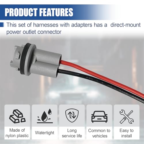 UHANBUT T15 Bulb Socket Pigtail Wiring Harness Adapter, 912 920 921 Pre-Wire Socket Connector, Nylon Base Sockets Adapter for Headlight, Turn Signal Light, Reverse Light Retrofit or Replacement (2PCS) - Image 3