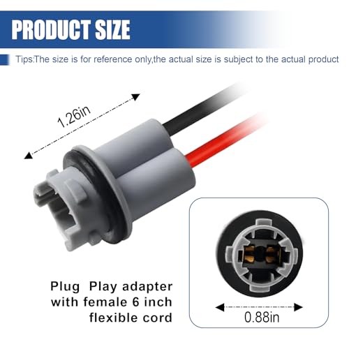 UHANBUT T15 Bulb Socket Pigtail Wiring Harness Adapter, 912 920 921 Pre-Wire Socket Connector, Nylon Base Sockets Adapter for Headlight, Turn Signal Light, Reverse Light Retrofit or Replacement (2PCS) - Image 2