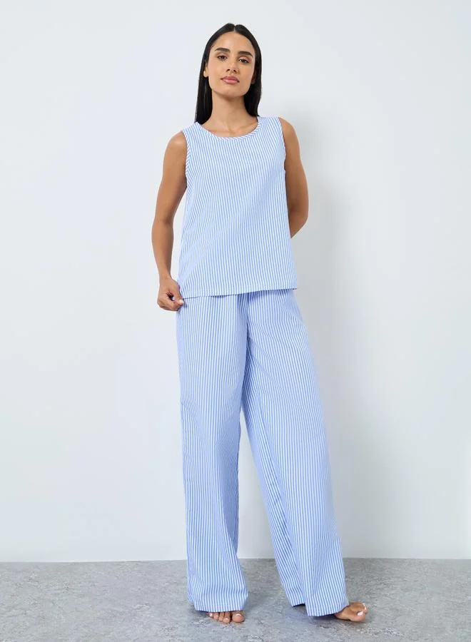 Styli Styli Stripe Tank and Wide Leg Pyjama Set
