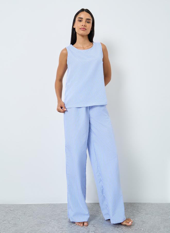 Styli Stripe Tank and Wide Leg Pyjama Set - Image 2