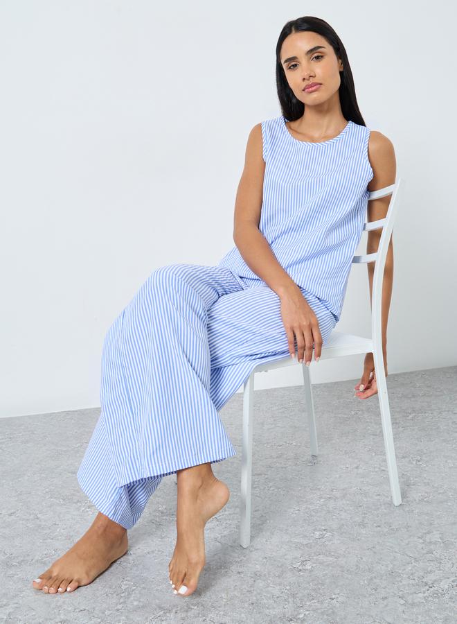 Styli Stripe Tank and Wide Leg Pyjama Set - Image 1
