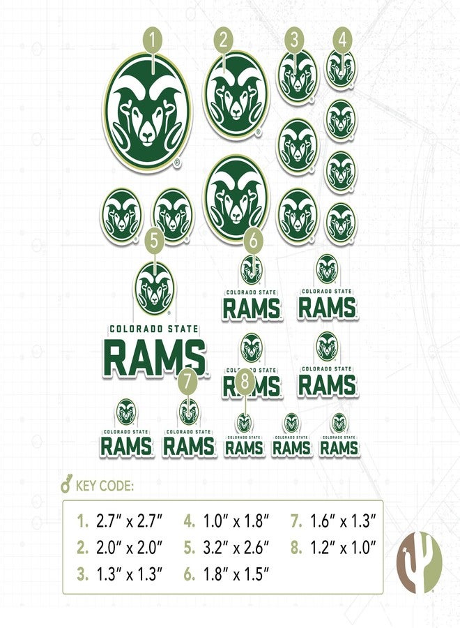 Desert Cactus Colorado State University Sticker Rams CSU Vinyl Decals Laptop Water Bottle Car Scrapbook Sheet T1 (Type 1-1) - Image 3