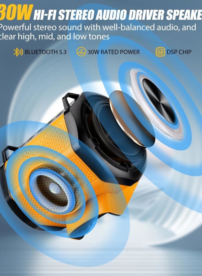 Taingwei Bluetooth Speaker for Dewalt 20v 60v Battery,30W Cordless Small Speaker for Jobsites, Home and Party (Battery not Included) - Image 3