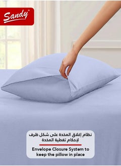 Sandy Sandy Premium Hotel Quality Flat Sheet and Pillow Cases, Bed Sheet 3 Pieces Set, Soft & Breathable and Cooling, King Size 274 x 259 cm, Light Blue  - Image 5