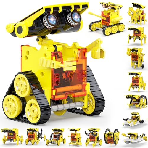 Wesfuner 30in1 STEM Solar Robot Kit Toys 243 Pieces Educational Building Science Experiment Kit for Kids Aged 812 Birthday Gifts Kids Aged 8 9 10 11 12 13 Years OldYellow - Image 1