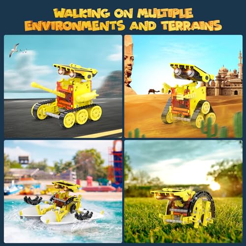 Wesfuner 30in1 STEM Solar Robot Kit Toys 243 Pieces Educational Building Science Experiment Kit for Kids Aged 812 Birthday Gifts Kids Aged 8 9 10 11 12 13 Years OldYellow - Image 5