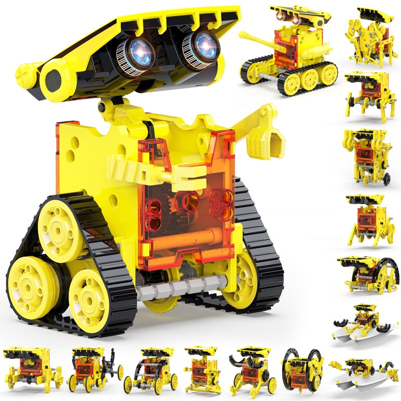 Wesfuner 30in1 STEM Solar Robot Kit Toys 243 Pieces Educational Building Science Experiment Kit for Kids Aged 812 Birthday Gifts Kids Aged 8 9 10 11 12 13 Years OldYellow - Image 2