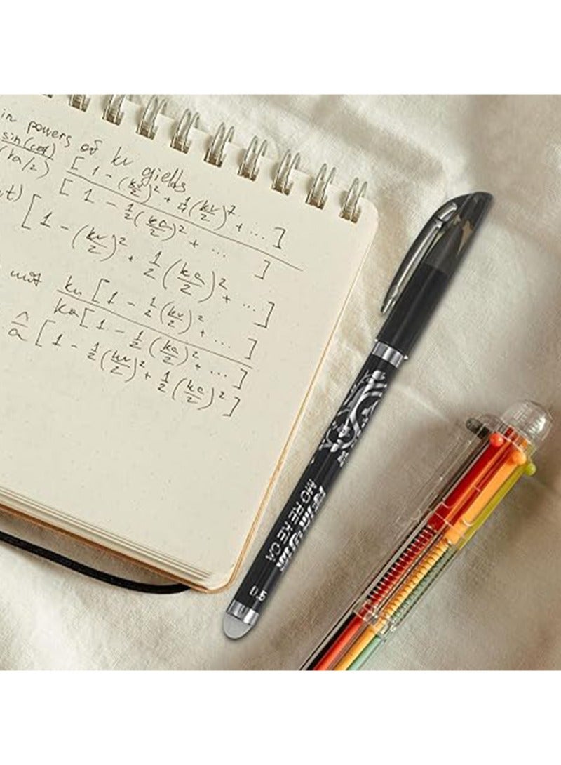 12 Pcs Erasable Pens 0.5mm, Fine Ballpoint Blue Ink Pens, Smooth Writing Gel Pen for Drawing Writing(Black) - Image 5