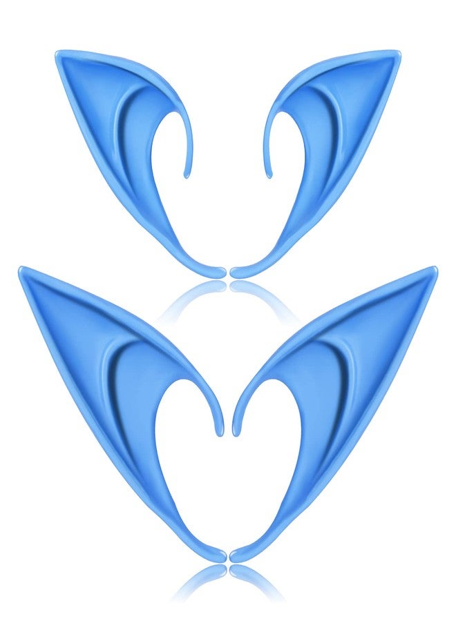 FRESHME Renaissance Accessories Fairy Elf Ears - 2 Pairs Blue Elven Vampire Fairy Ears Makeup Renaissance Cosplay Dress Up Halloween Christmas Masquerade Costume Accessories - Image 1