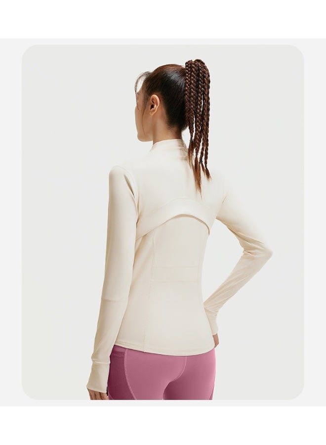 Splicing Fitness Top Jacket Breathable Elastic Pocket Running Sports Yoga Suit Long Sleeve Women's Summer - Image 2