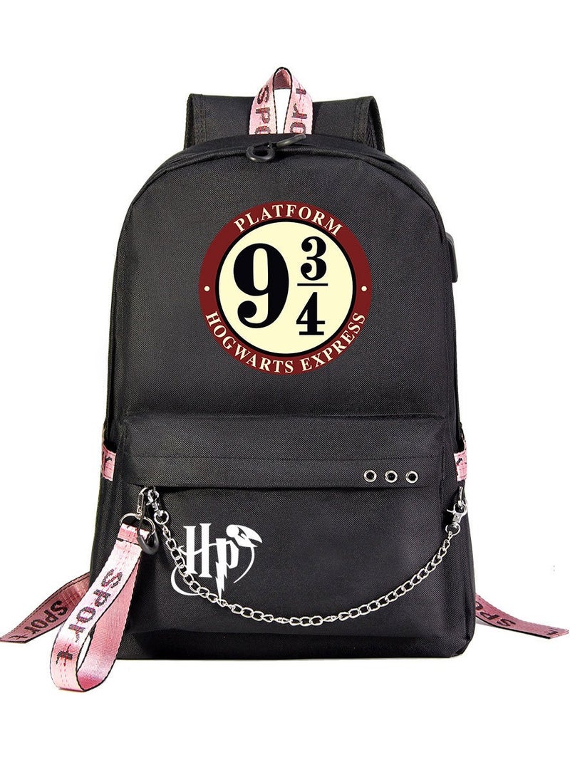 Harry Potter Cartoon Print Student Youth Large Capacity Backpack For Men And Women