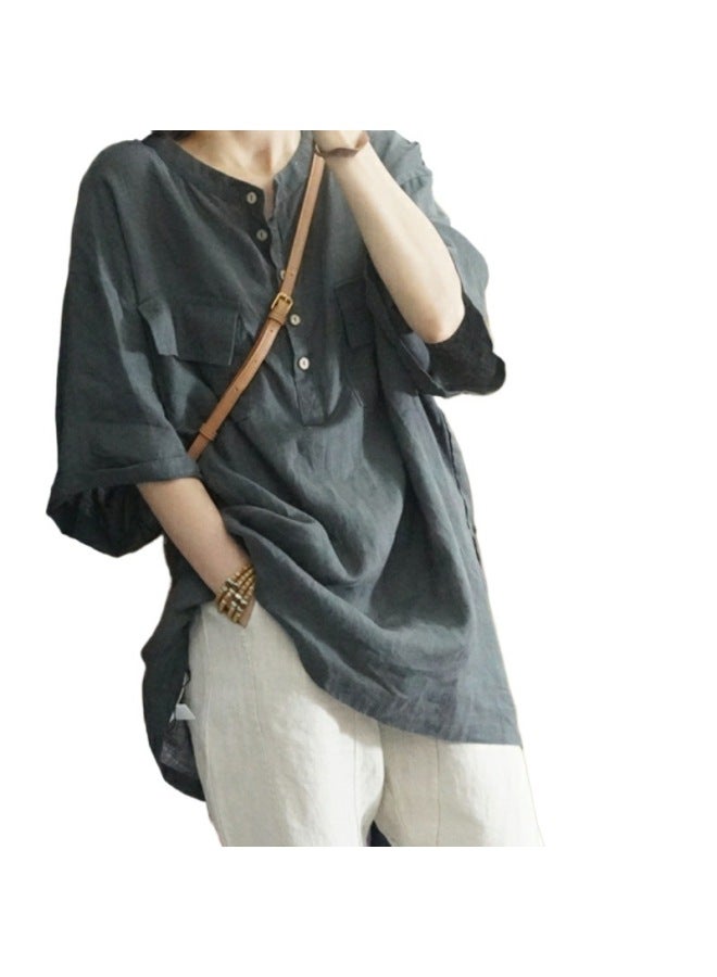 Southeast Asia Autumn New Fashion Loose T-shirt Women Solid Color Short Sleeve Plus Size Top Women - Image 5