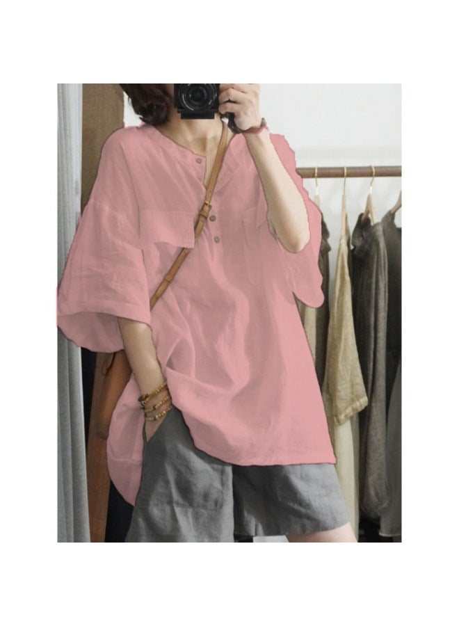 Southeast Asia Autumn New Fashion Loose T-shirt Women Solid Color Short Sleeve Plus Size Top Women - Image 1