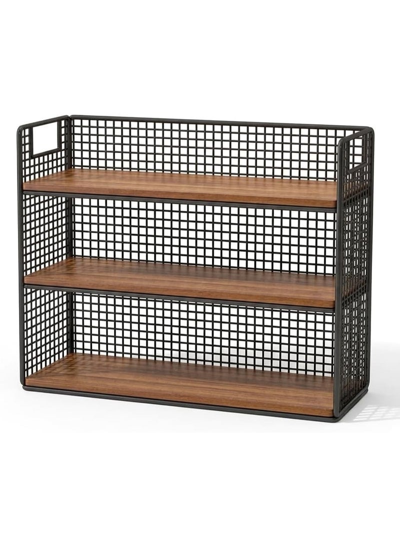 3-Shelf Wooden Stand for Mugs, Drinks, and Sugar – Coffee and Hospitality Corner Organizer, 40x30x15 cm, S - Image 1