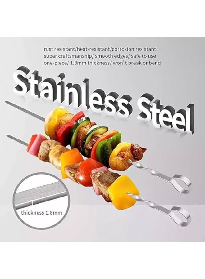 Flat BBQ Skewers for Easy Making Shish Tawook, Kebabs and Kofta, Set of 6  - Image 1