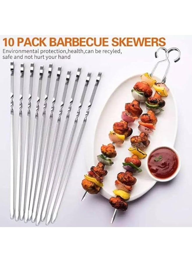 Flat BBQ Skewers for Easy Making Shish Tawook, Kebabs and Kofta, Set of 6  - Image 2