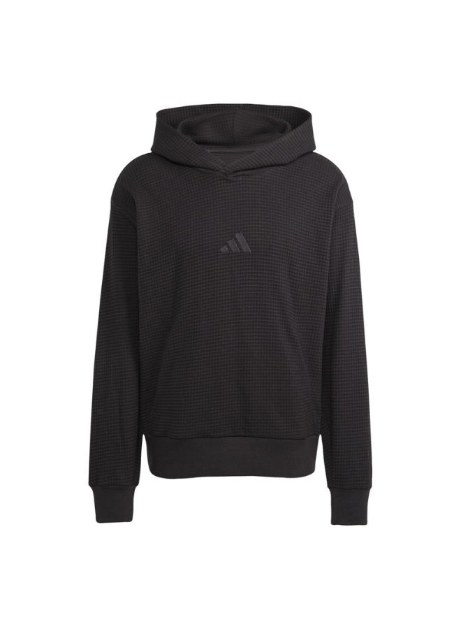 Adidas BLACK All Szn Waffle Knit Hoodie for Men | Best Price KSA