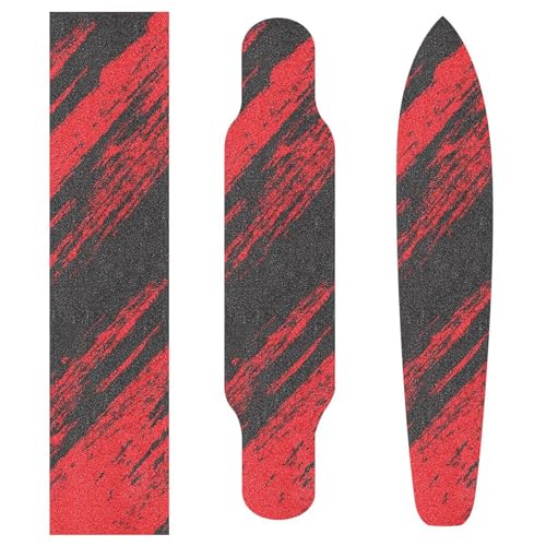 ElliTarr Skateboard Grip Tape Sheet 44 x 10 Inch Longboard Grip Tape Griptape Skateboard Scooter Sandpaper Griptape Red and Black - Image 4