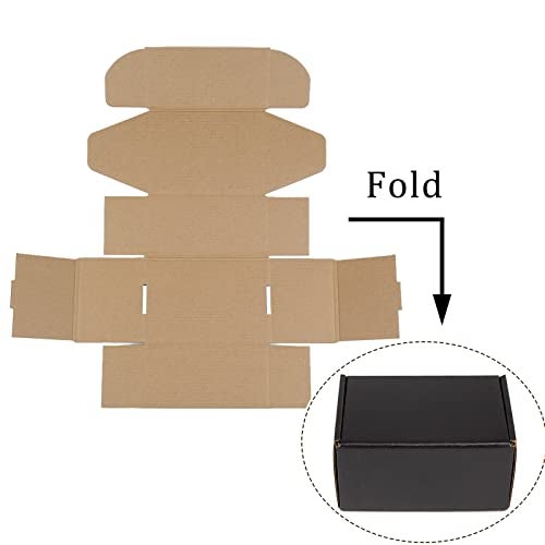 Sodissa 6x4x3 Inches Shipping Boxes Pack of 25, Packaging Corrugated Cardboard Mailer Boxes for Small Bussiness, Black - Image 3